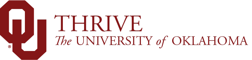 Interlocking OU, THRIVE, The University of Oklahoma website wordmark