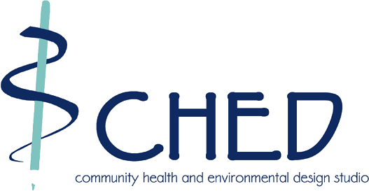 Logo reading CHED: community health and environmental design studio