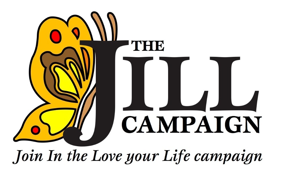 The JILL Campaign Logo of a butterfly. Join In the Love your Life campaign.