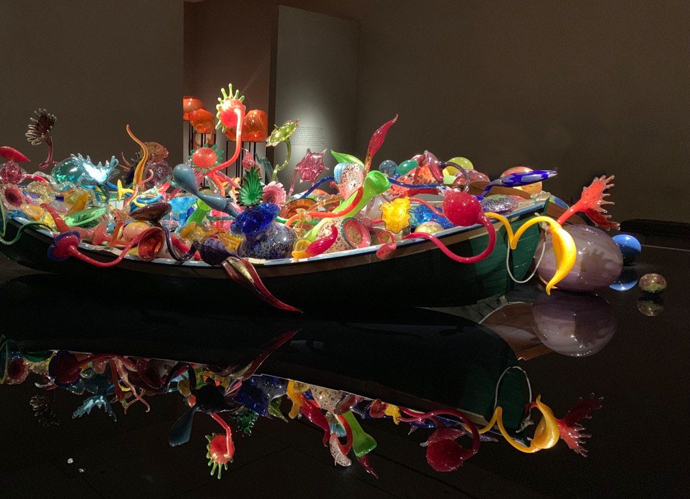 photo of blown glass at art museum