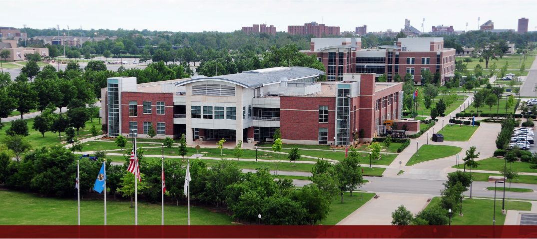 University research campus' many buildings.