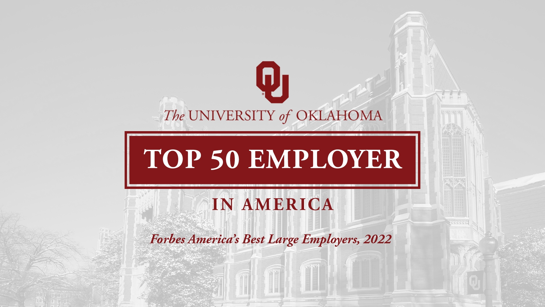 The University of Oklahoma, Top 50 Employer in America, Forbes America's Best Large Employers, 2022