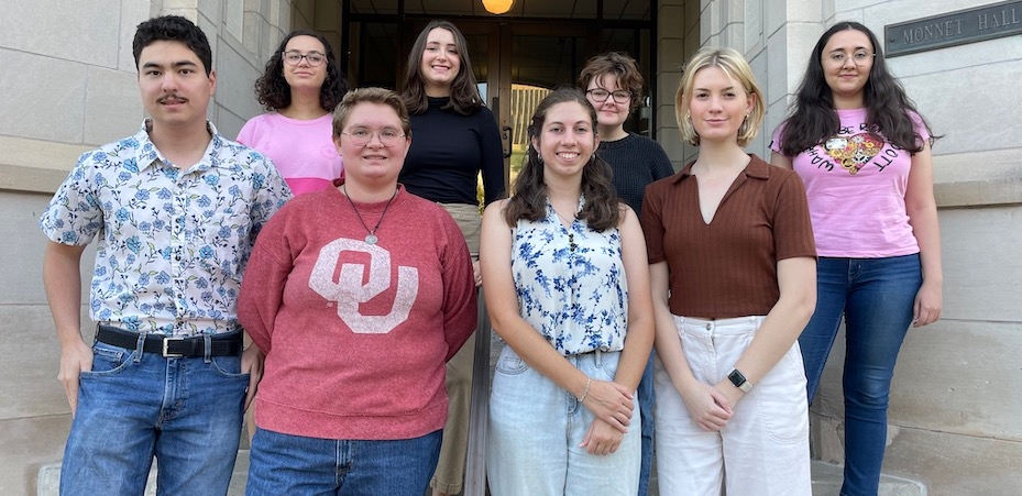 SAB 2024-2025 Officers. Back row from left to right Belle Perna, Taylor Fleming, Terryn Ward, Lala Mammadova. Front row from left to right Steven Lee, Amber Durst, Madeline Meyers, Kaitlyn Denton